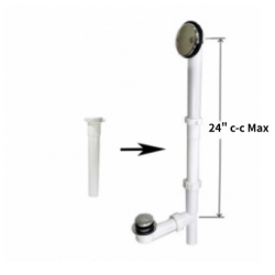 PSP0018 1-1/2" Extension tube 12" length PP plastic